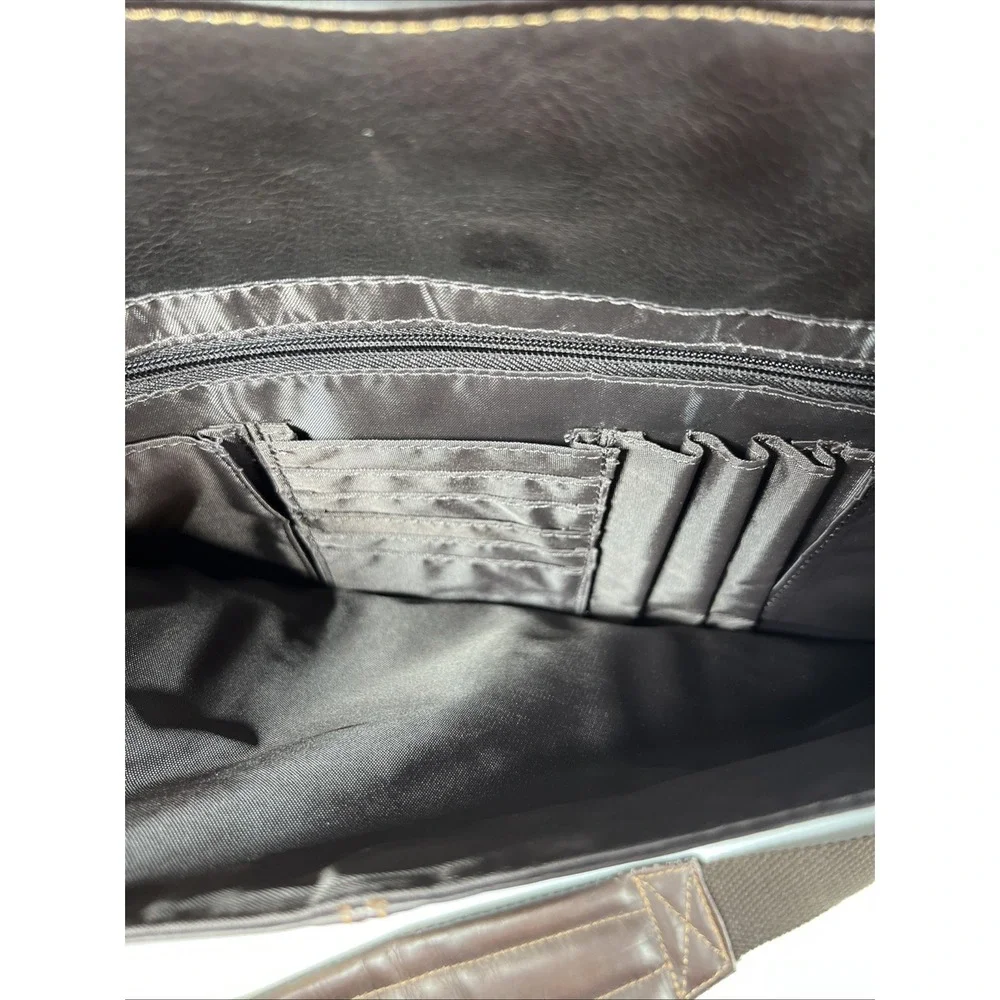 eBags Brown Crossbody Computer Messenger Travel Organizer Multi-Pocket Bag